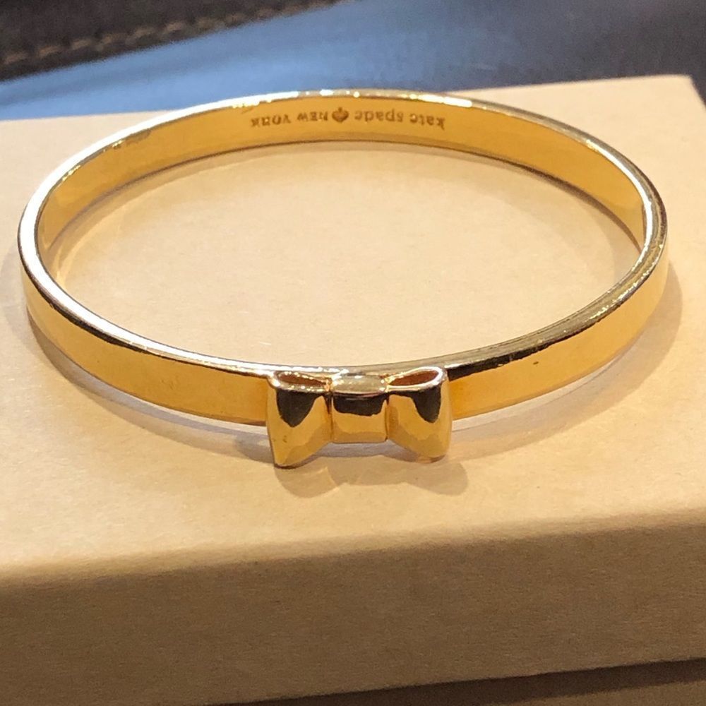 KATE SPADE Gold Bangle Bracelet With Gold Bow - Picture 6 of 9